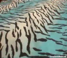 Stockinged ebony cock tease shoves a dildo up her hole