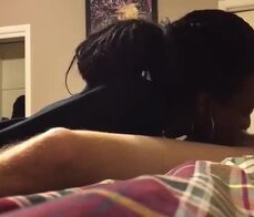 Black girlfriend blow and deepthroat