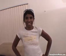 Skinny ebony fingered in POV sex scene