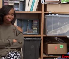 Notorious teen ebony shoplifter fucked hard by mall cop