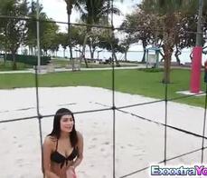 Latina Miya Stone bangs with a stranger