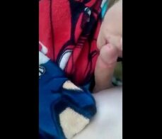 Blonde blowing cock outdoors