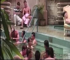 Young gays rim and anal fuck in the sauna