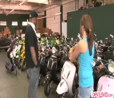 Petite Danica Dillan getting dp fucked by three black men