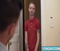 Muscular dad thrusting his cock deep into FTM boy with all of his might!