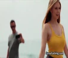 Big tit riding roller blades and hard dick