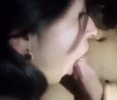 Two teens sucking one cock