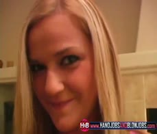 Hot blonde teen Mc Kenzee jacking off cock