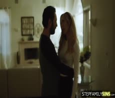 Petite blonde stepsis banged and face fucked by stepbro