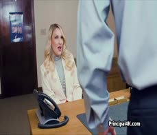 Blonde milf fucked on principals office desk