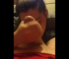 College girl sucks her bf and swallows every drop