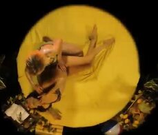 Tasty lesbian babes give each other a massage rubbing