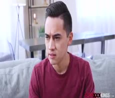 Stepson fucking both stepmom and his petite teen girlfriend