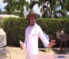 Cute brunette teenie interrupted by horny BF so the sunbathing is over and its time for a quick fuck