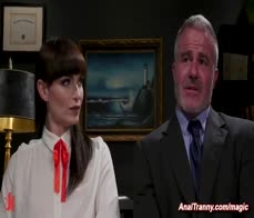 Shemale student bound and anal fucked by the headmaster