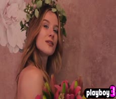 Cute blonde teen showing off hot body and enjoying passion posing action