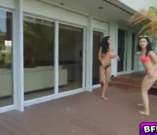 Flirty babes in a hot foursome fuck