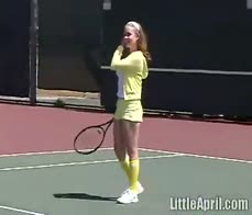 Teen masturbates outdoors after tennis