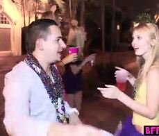 Naughty teen BFFs Mardi Gras turned into wild fuckfest