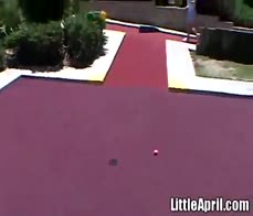 Little April goes solo outdoors touching herself