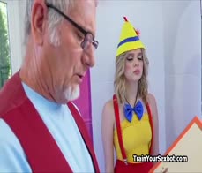 Grandpa trying out new petite bot