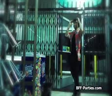 Busty bikini girlfriends enjoying loot and cock