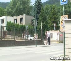 Horny threeway with teen and old man