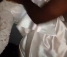 Slut girl fucking bbc lover in her wedding dress