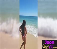 Hot masturbation after outdoor posing and big tits teen pleased herself