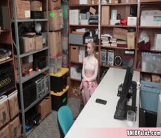 The reverends cute assistant caught shoplifting and now her tiny and tight pussy gets a punish fuck