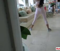 Fingering my hot busty MILF stepmothers tight pussy