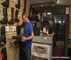 Coworker bound and group anal fucked at stompers boots