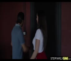 Big tits college stepdaughter bending over for her stepdad