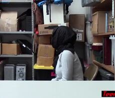 Huge titted muslim teen thief fucked hard by a mall cop