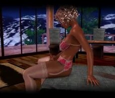 Transexual se pajea en 3D