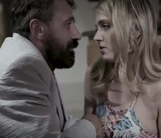 This cute and shy teen fucks with her nasty old uncle