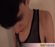 Having a lil rough fun in the shower with my skinny and pretty faced roomate