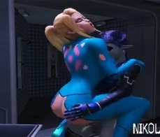  Alien giving its fluids to big titted space woman 
