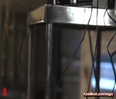 Bound slave Moka Mora electro stimulated and vaginal and anal fucked