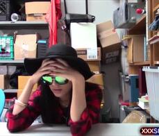 Petite teen shoplifter got caught and double fucked