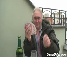 Teen whore rides gramps in reverse cowgirl