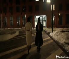 Kinky babes use a strapon during their session