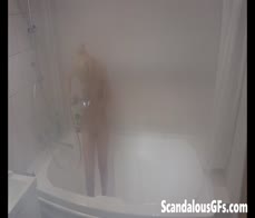 My hot teen exgirlfriend taking a revitalizing steam shower