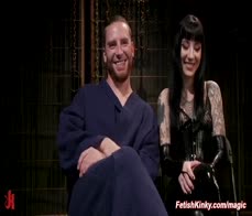 Tattooed mistress Charlotte Sartre torments balls to slave Sebastian Keys