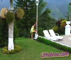 Little bree masturbates in raunchy outdoor scene