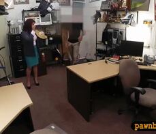 Brunette MILF gets pounded by pawn man