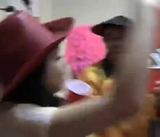 Horny college teens dorm room party and orgy fucking