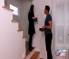 GROOBYGIRLS - Enjoy As Tgirl College Student Fucks Her Private Teacher