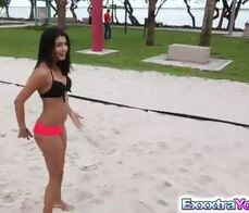 Latina Miya Stone slammed by a huge dick