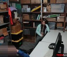 Bitchy teen shoplifter caught and fucked by a security guard